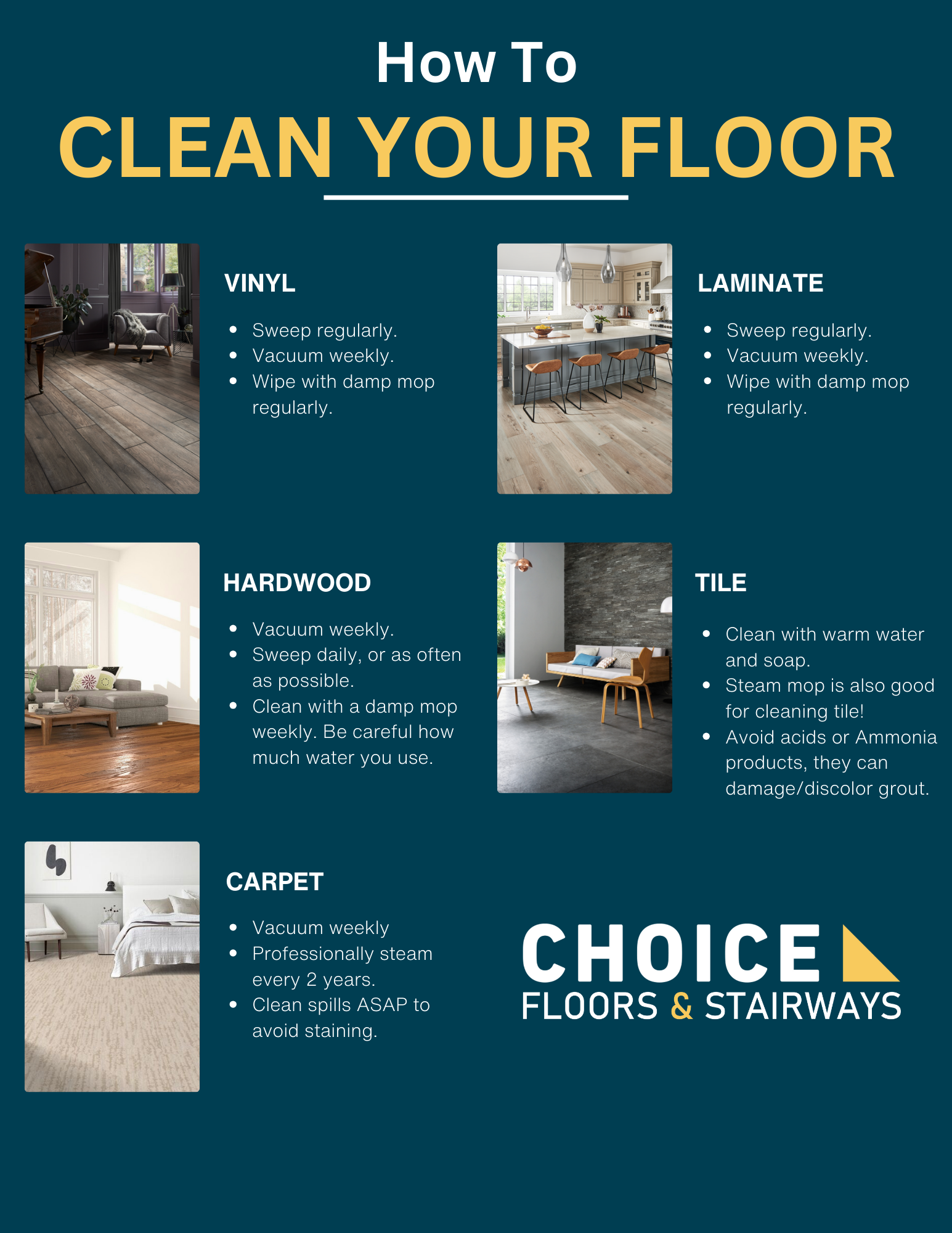How to Clean All Floor Types Choice Floors and Stairways